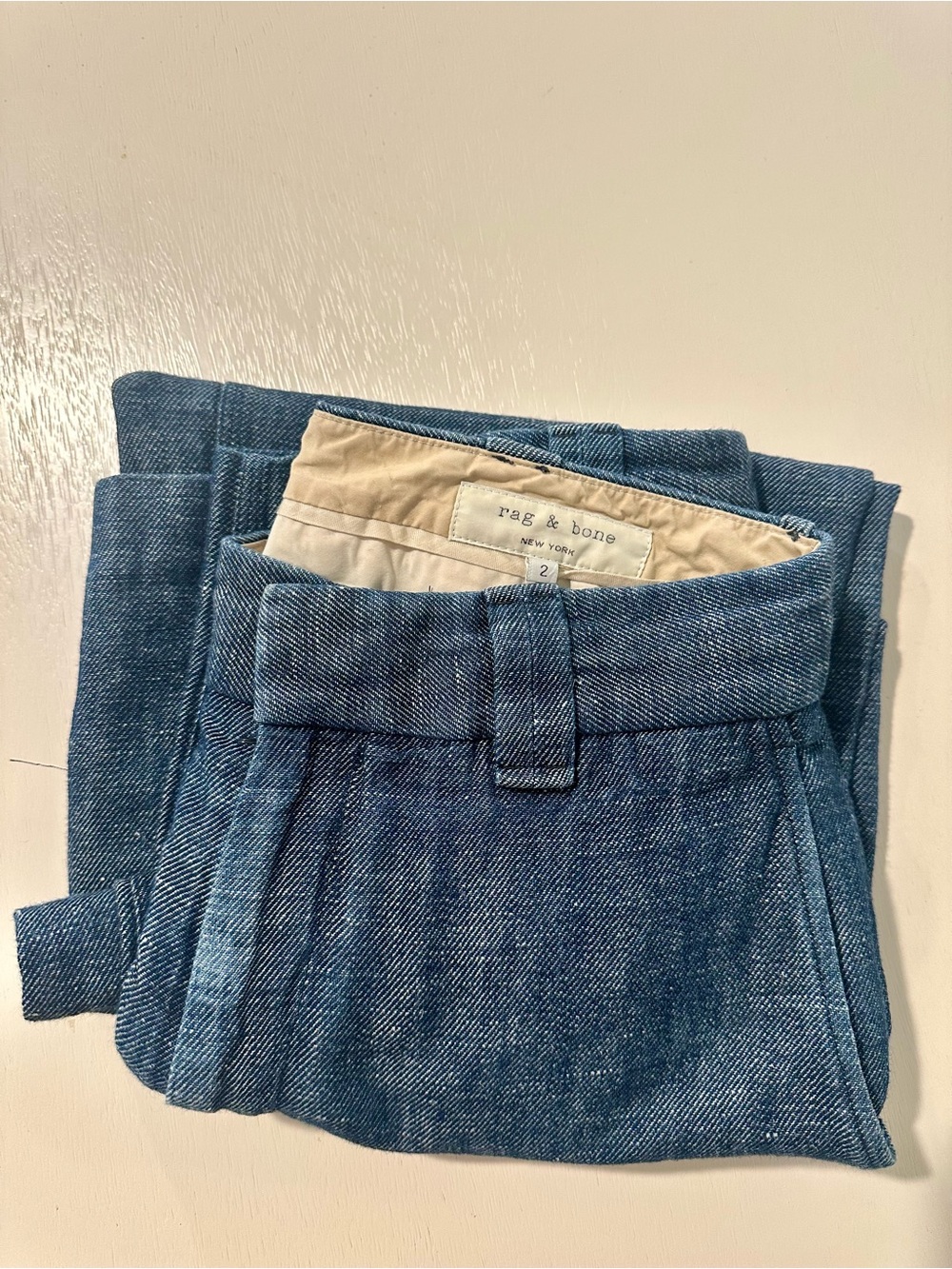 Rag & Bone women’s High-Rise Relaxed pants, indigo Blue size 2
